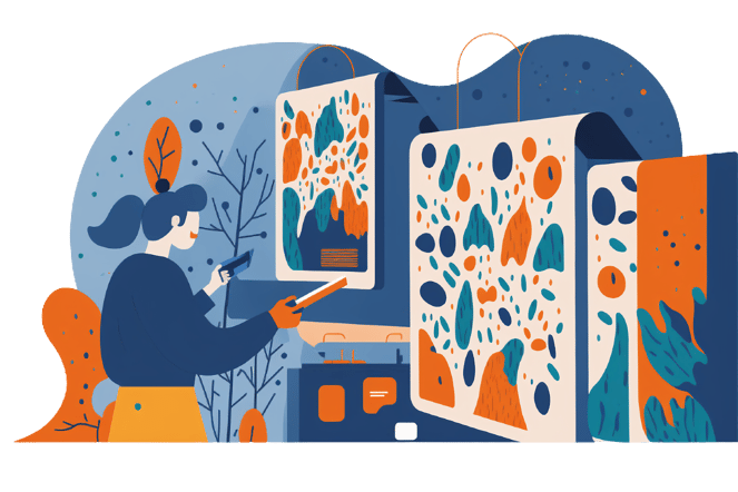 Person creating AI art